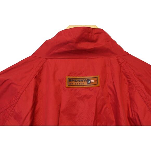 Sperry Top Sider Windbreaker Men’s Medium Red Full Zip Water Resistant Jacket - Picture 3 of 7